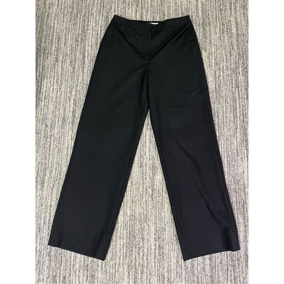 Eddie Bauer Women’s Size 8 Wool Blend Dress Pants Black Wide Leg Trousers - Picture 1 of 9